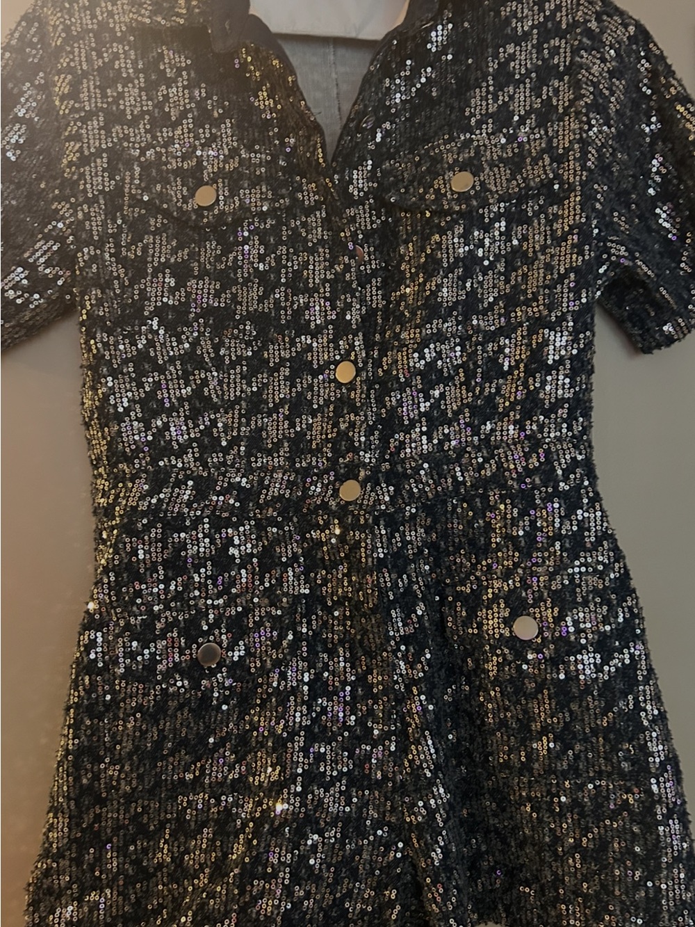 Sequin Black Women's Short Romper